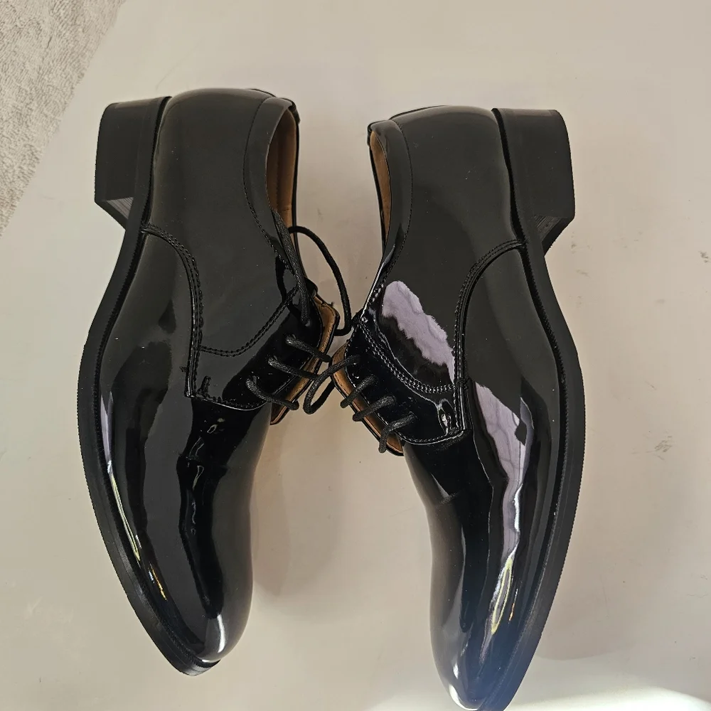 Tip Top Boys Size 5 Black Shiny Dress Shoes Wedding Easter Preppy